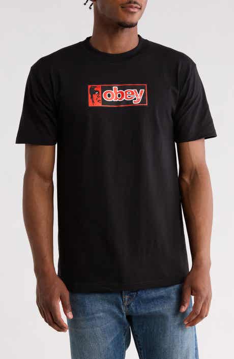 Obey Half Icon Cotton Graphic T-Shirt