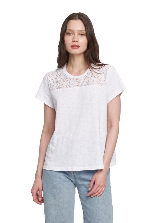 Easy Short Sleeve Crew Lace Yoke