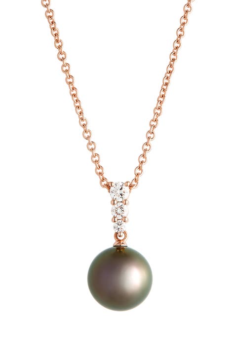 Morning Dew Cultured Pearl & Diamond Pendant Necklace