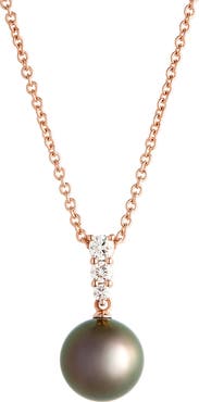 Mikimoto Morning Dew Cultured Pearl & Diamond Pendant Necklace