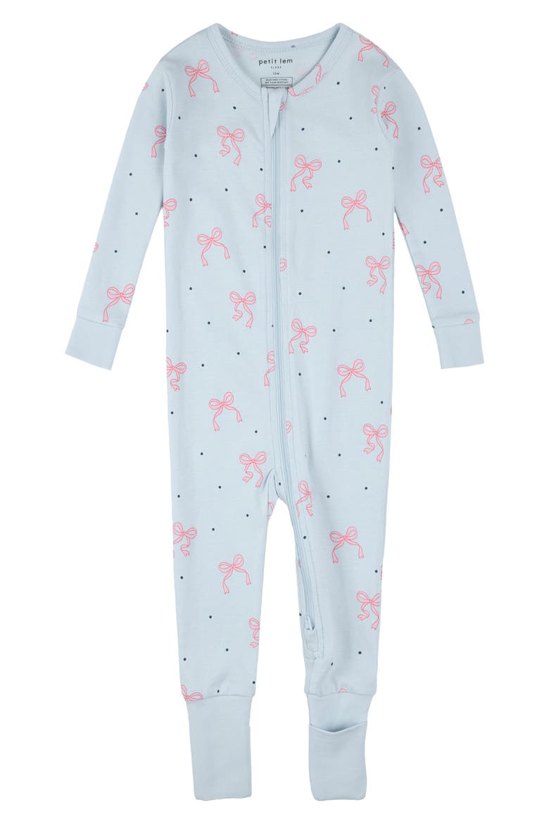 Fitted Organic Cotton Convertible Footie Pajamas, Main, color, BLUE