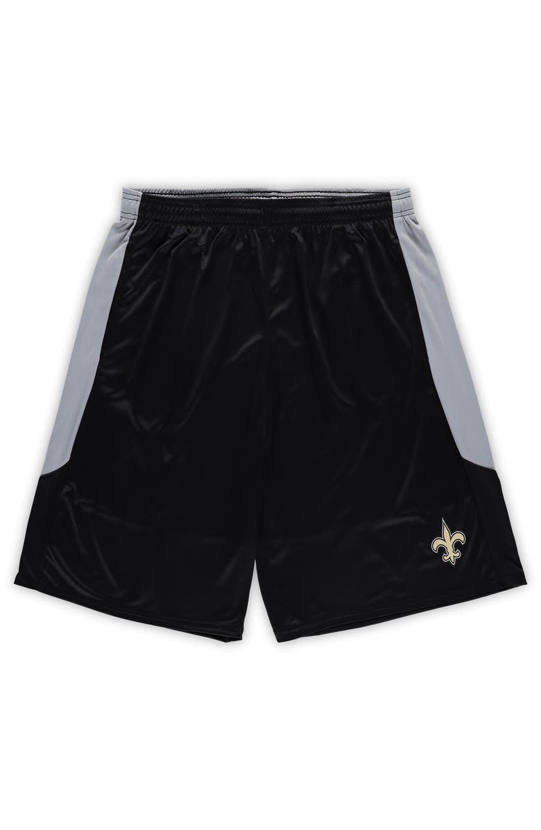 FANATICS Men's Fanatics Branded Black New Orleans Saints Big & Tall Team Logo Shorts, Alternate, color, Black