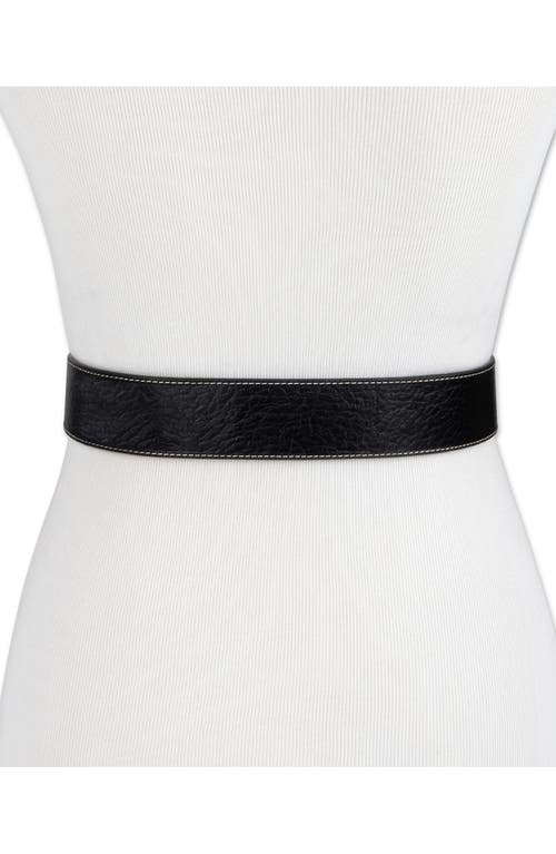 Shop Sam Edelman Rounded Buckle Belt In Black Croc