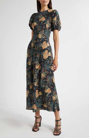 Ulla Johnson Ines Puff Sleeve Silk Maxi Dress