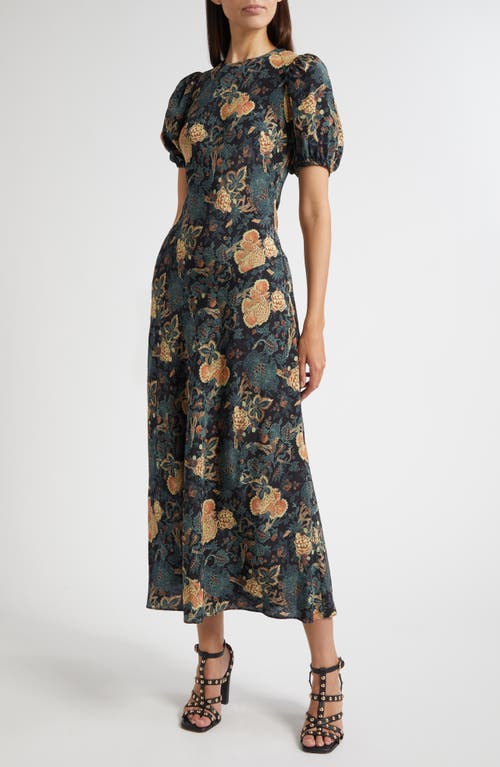Ulla Johnson Ines Floral-print Silk Crepe De Chine Midi Dress In Multi