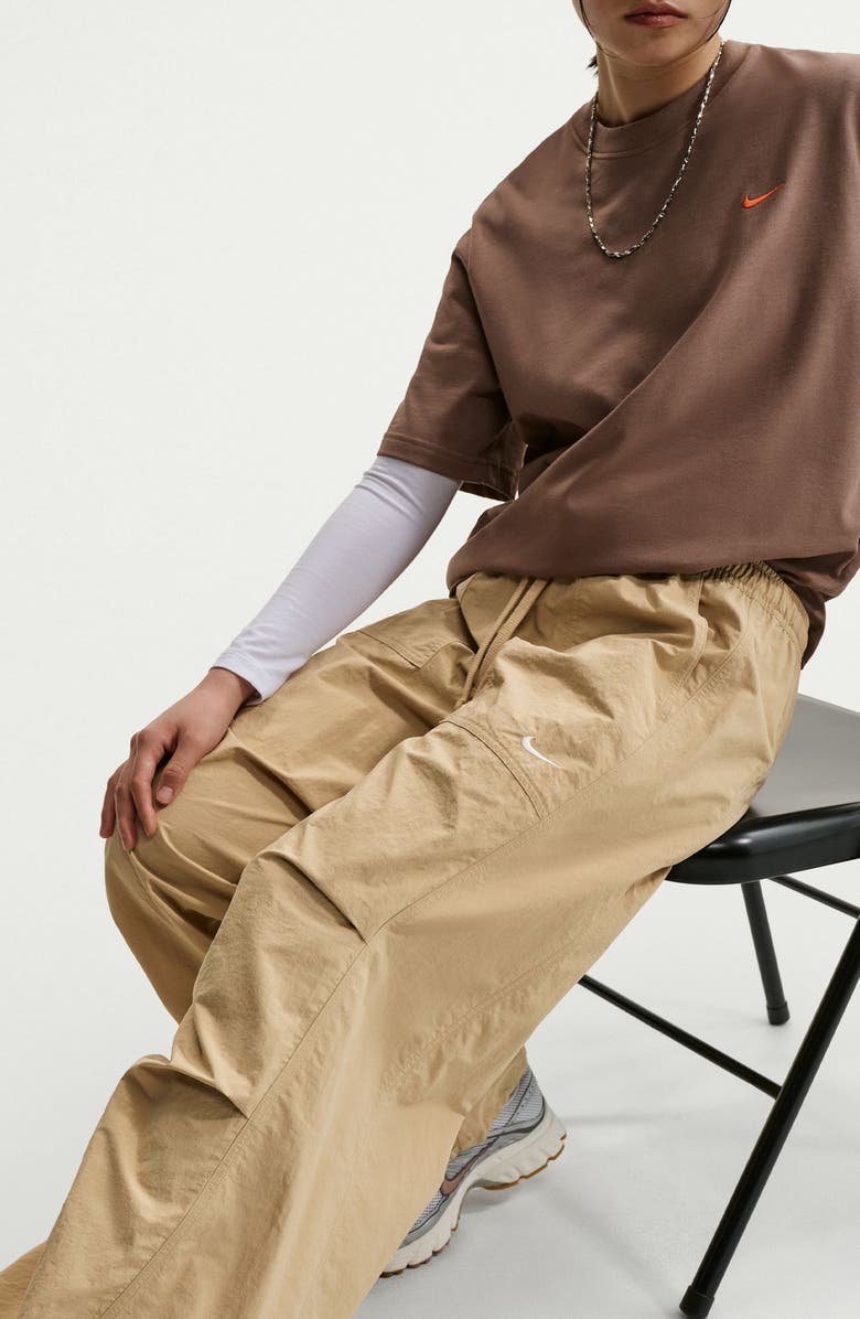 Nike Sportswear Loose Mid Rise Structured Pants, Alternate, color, Linen/ Sail