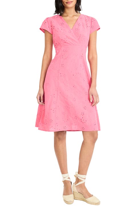 Cap Sleeve Eyelet Minidress