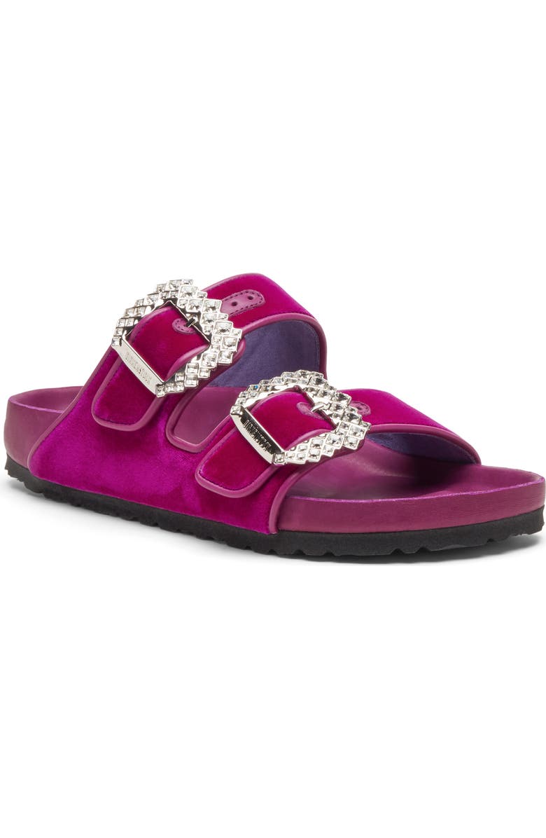 BIRKENSTOCK X MANOLO Blahnik Arizona Crystal Buckle Slide Sandal, Main, color,