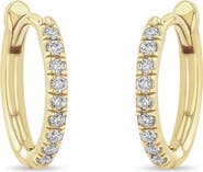 Zoë Chicco Small Diamond Pavé Hinge Huggie Earrings, 10.5mm