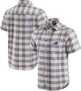 Darius Rucker Collection by Fanatics Men's Darius Rucker Collection by Fanatics Gray Buffalo Bills Team Plaid Short Sleeve Full-Snap Shirt