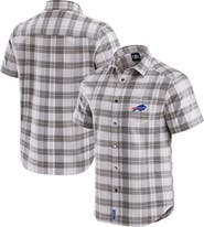 Darius Rucker Collection by Fanatics Men's Darius Rucker Collection by Fanatics Gray Buffalo Bills Team Plaid Short Sleeve Full-Snap Shirt