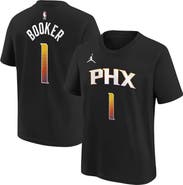 Jordan Brand Youth Jordan Brand Devin Booker Black Phoenix Suns Statement Edition Name & Number Player T-Shirt