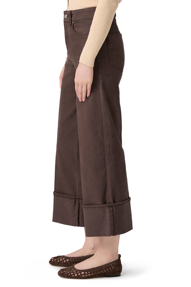 Sasha Cuff High Waist Ankle Wide Leg Jeans, Alternate, color, RICH CHOCOLATE