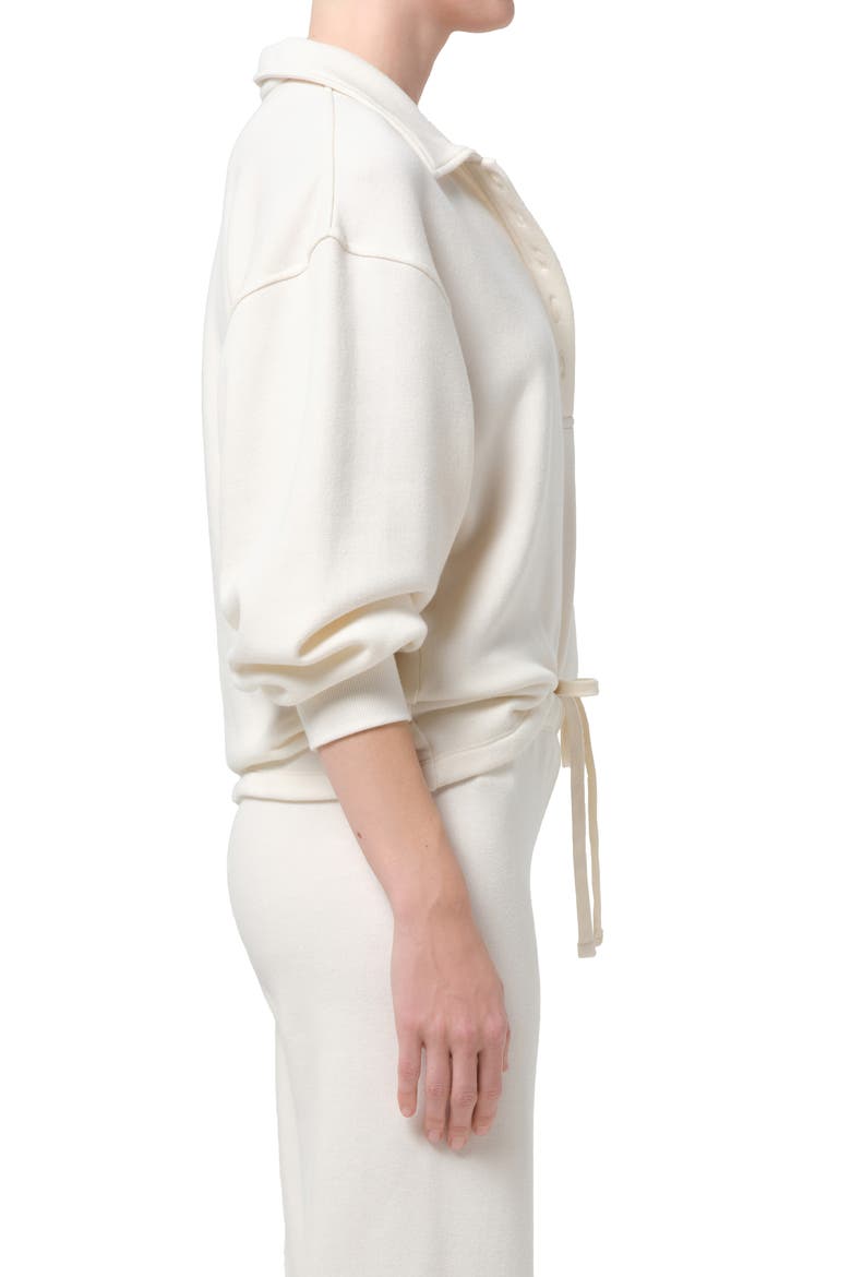 Johnny Collar Oversize Fleece Sweatshirt, Alternate, color, PASHMINA OFF WHITE