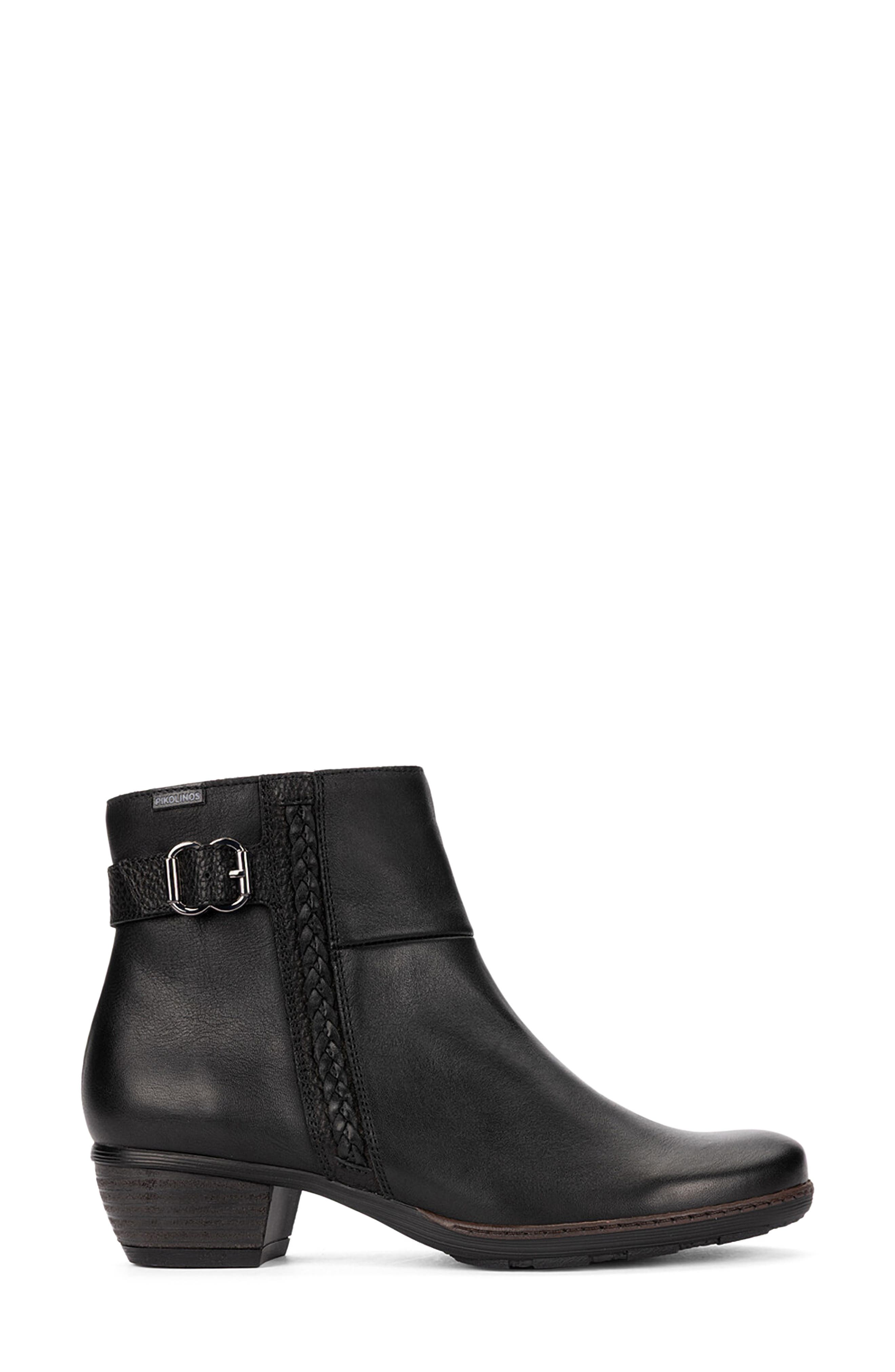 Utiel Leather Bootie, Alternate, color, BLACK