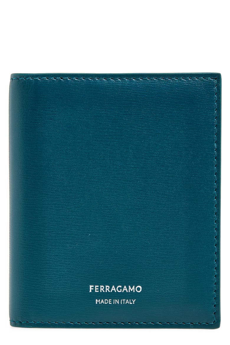Florence Tall Classic Leather Bifold Wallet, Main, color, TITANIC BLUE NERO