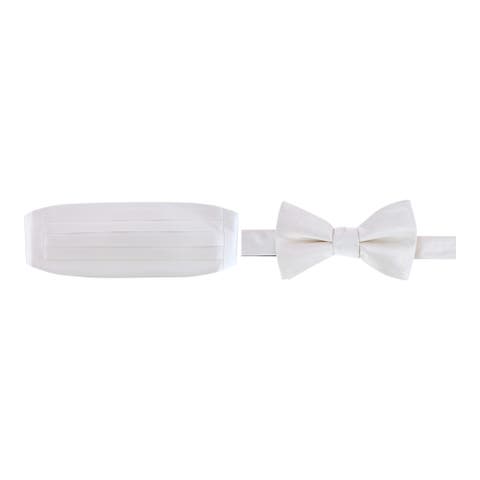 Sutton Solid Color Silk Cummerbund & Bow Tie Bundle