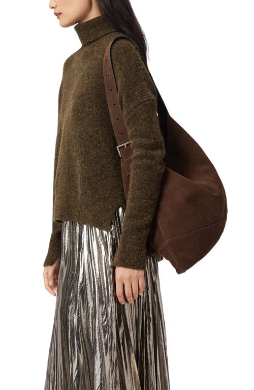 Allsaints Medium Asha Suede Hobo Bag