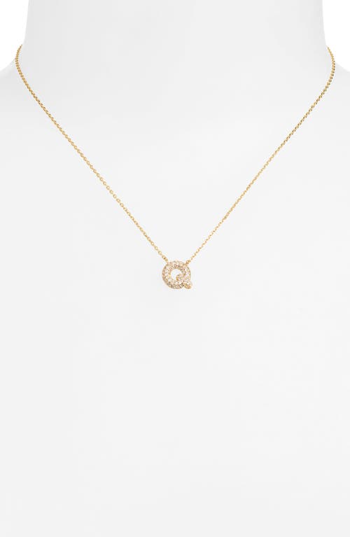 Leith Cubic Zirconia Initial Pendant Necklace In Q- Clear- Gold