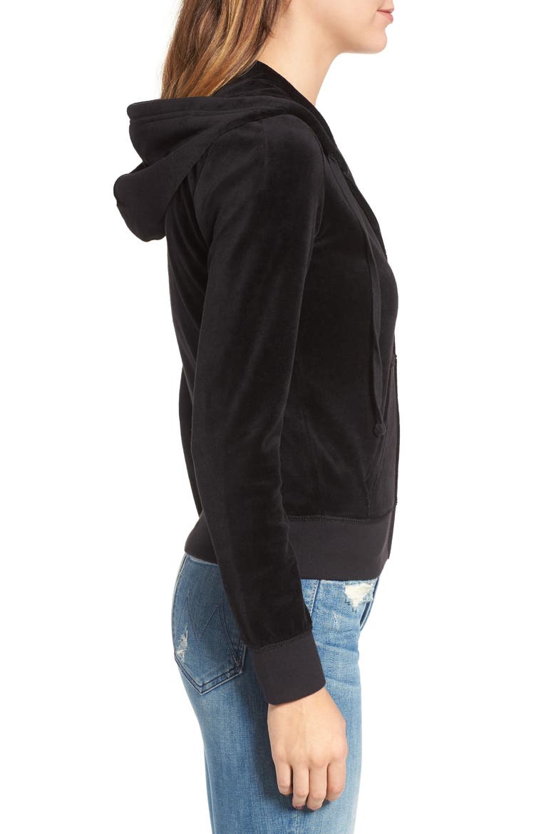 Robertson Velour Hoodie, Alternate, color, PITCH BLACK