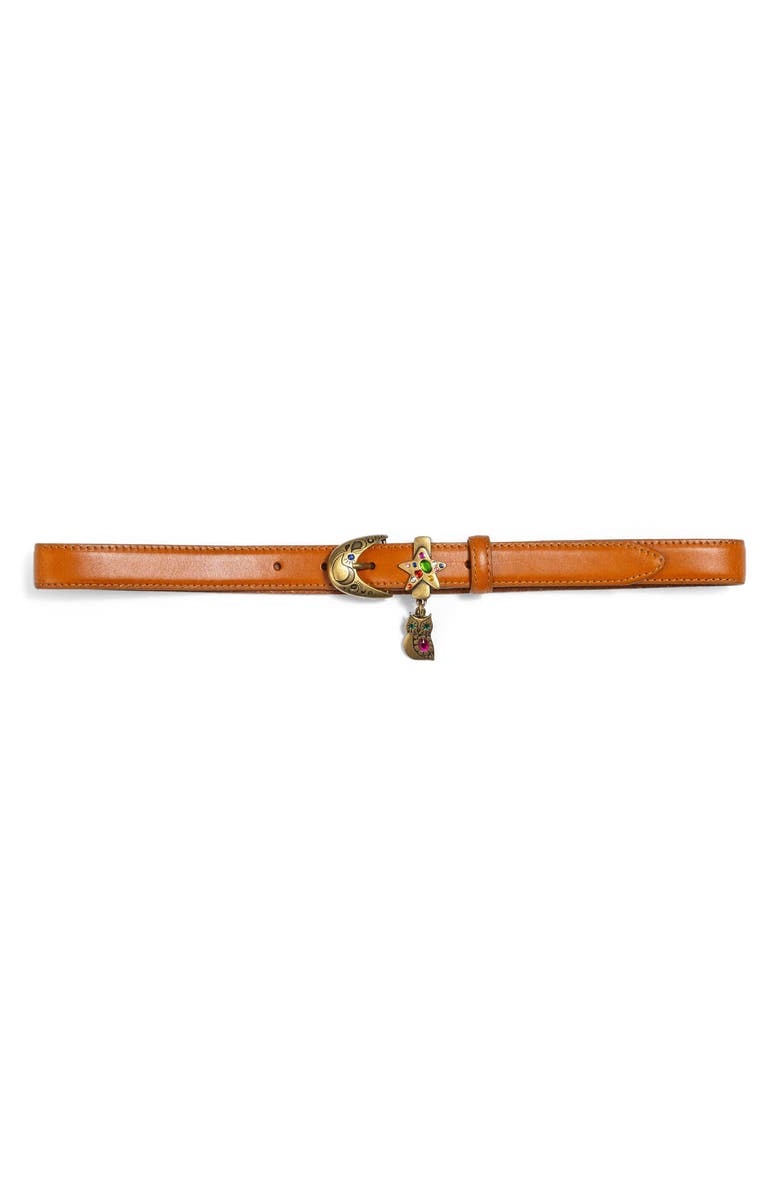 MOTHER The Charm School Leather Belt, Main, color, Brown