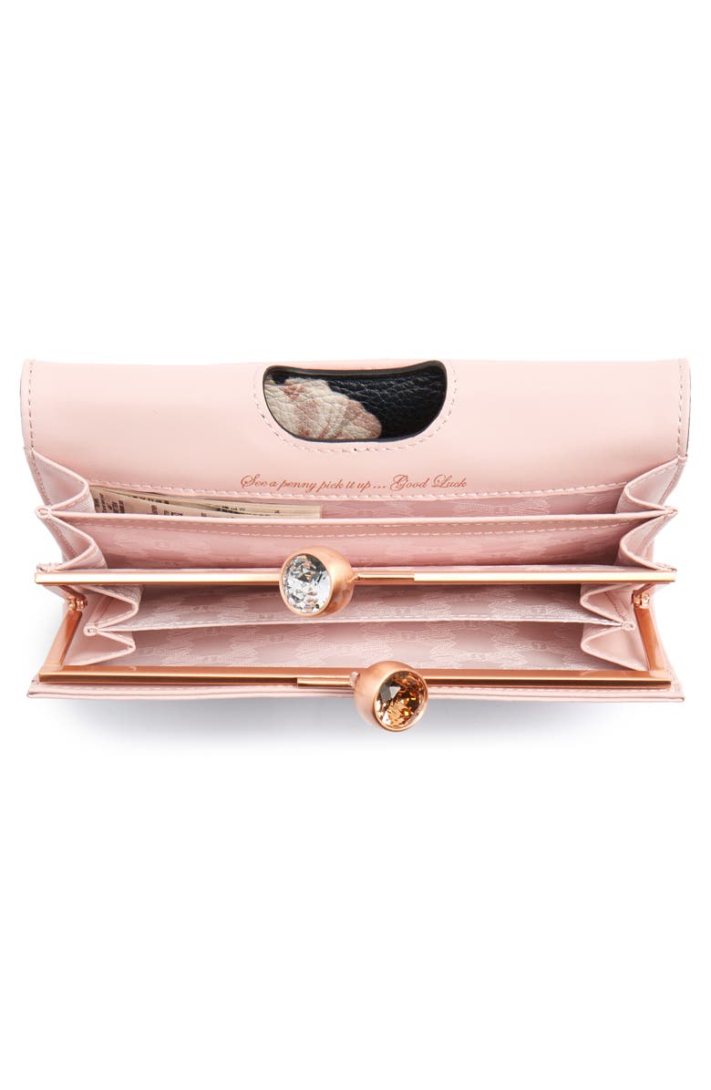Ted Baker London Tranquility Print Leather Matinée Wallet, Alternate, color, 
