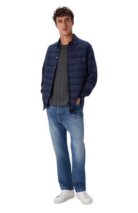 Shirt With Micro Zigzag Tone On Tone