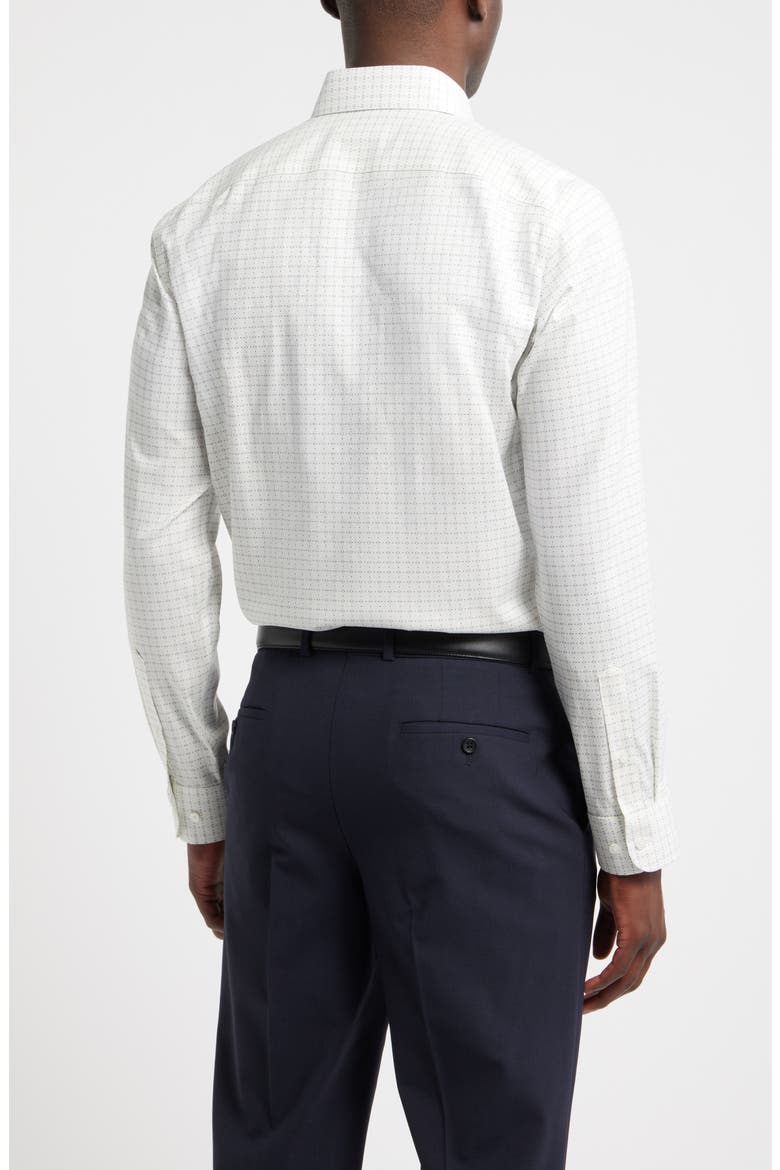 Trim Fit Neat Premium Performance Twill Dress Shirt, Alternate, color, WHITE ALESSIO GEO