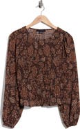 Sanctuary Smocked Long Sleeve Crop Top