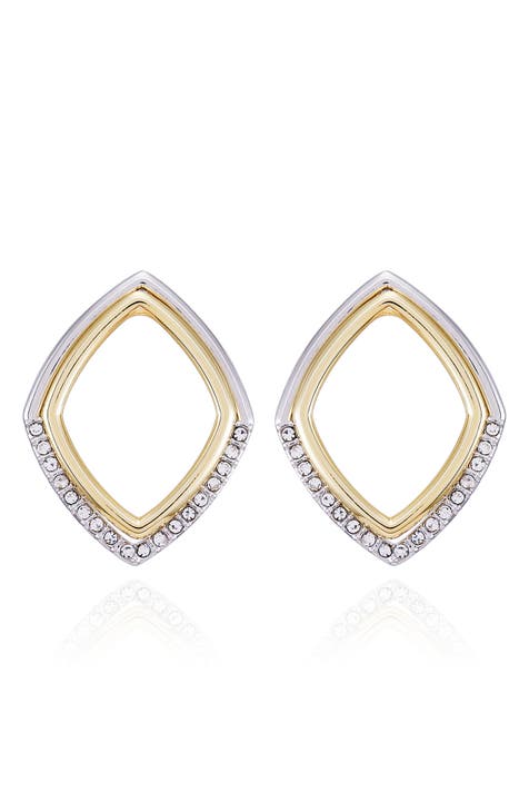 Two-Tone Crystal Pavé Front/Back Earrings