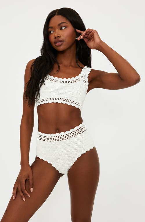 Shop Beach Riot Andy Crochet Bikini Top In White