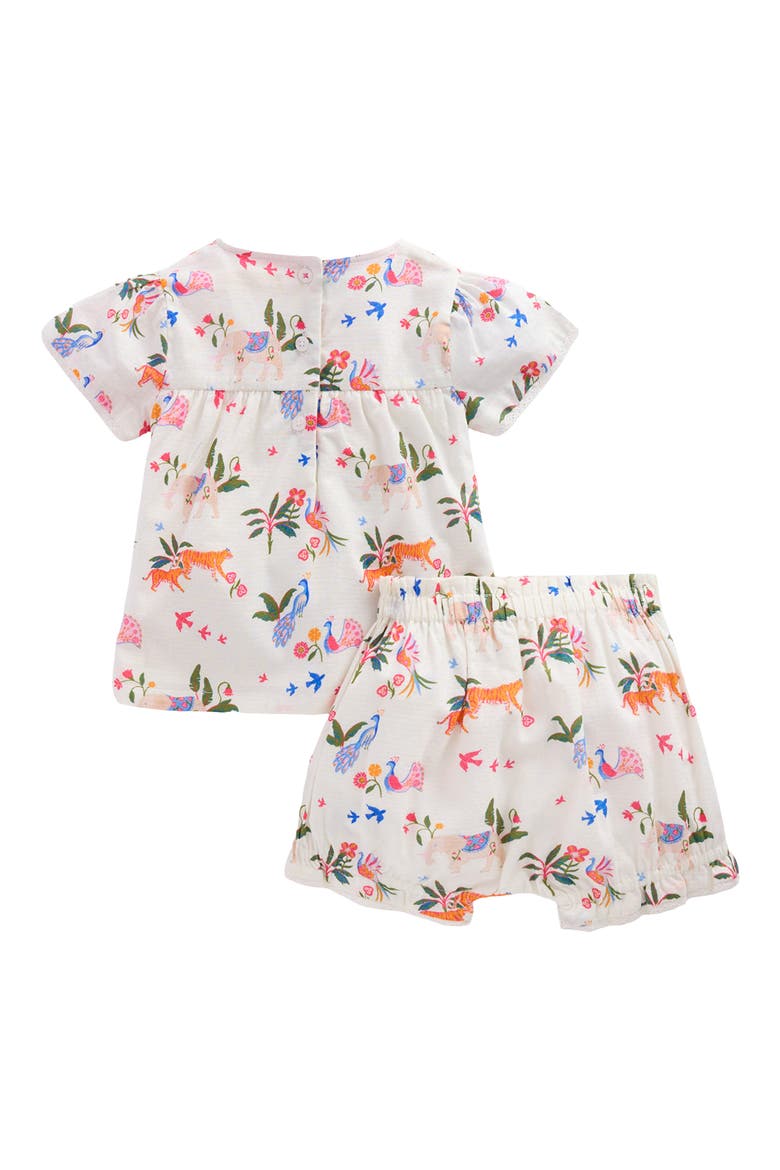 Cotton Babydoll Top & Bloomers Set, Alternate, color, IVORY SMALL TROPICAL ANIMALS
