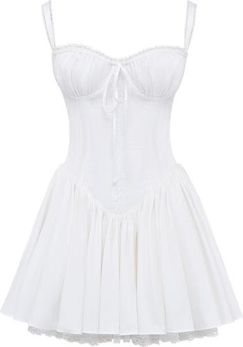 Pintuck Lace Trim Babydoll Dress