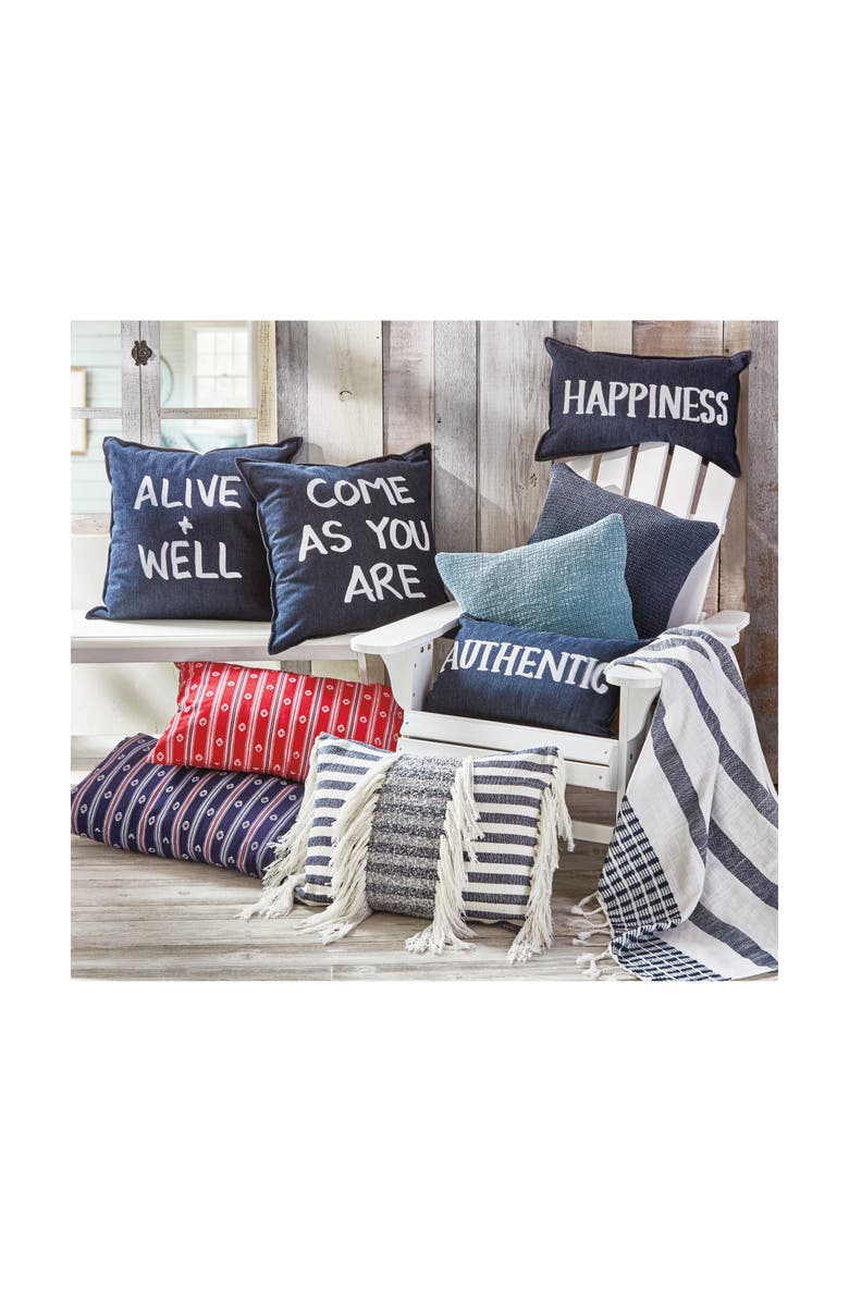 tag Alive & Well Blue Cotton Throw Pillow Everyday Comfort Cushion, Alternate, color, Blue