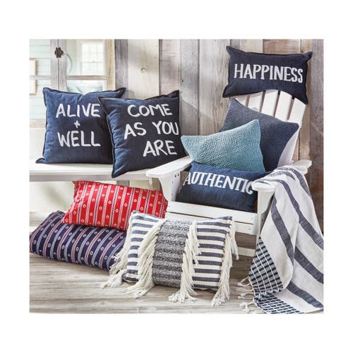 Tag Alive & Well Blue Cotton Throw Pillow Everyday Comfort Cushion In Blue