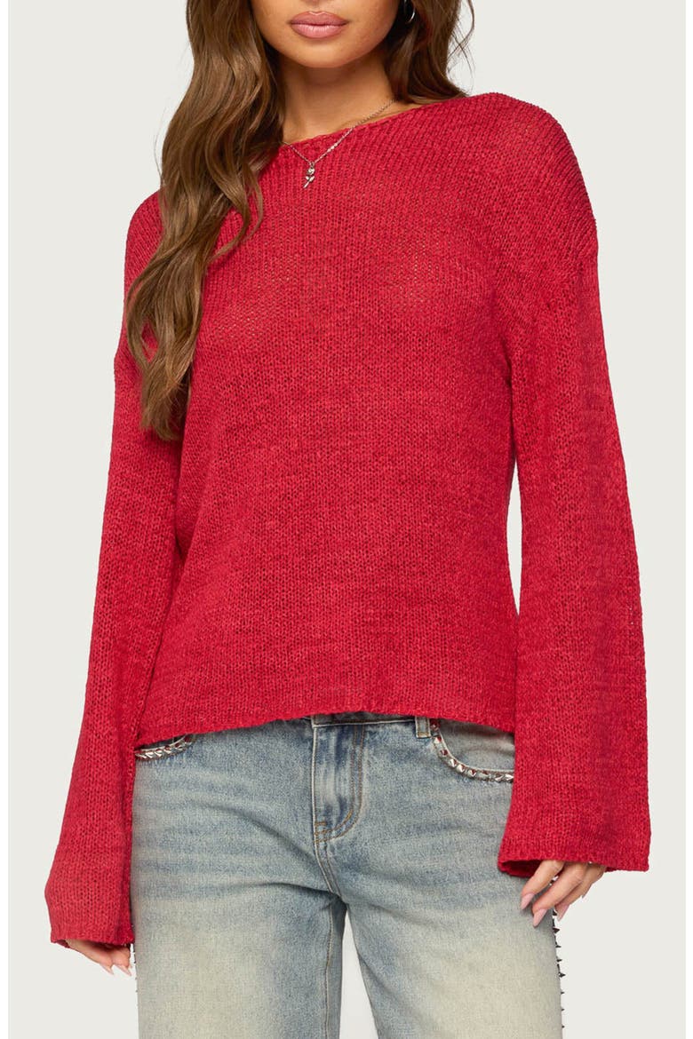 Drop Shoulder Sweater, Main, color, RED