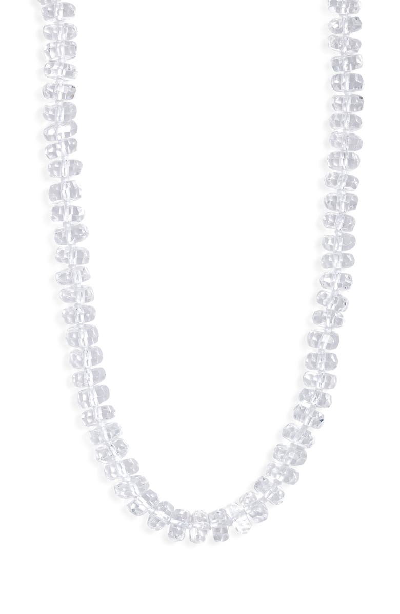 NEST Jewelry Faceted Quartz Necklace, Main, color, Clear
