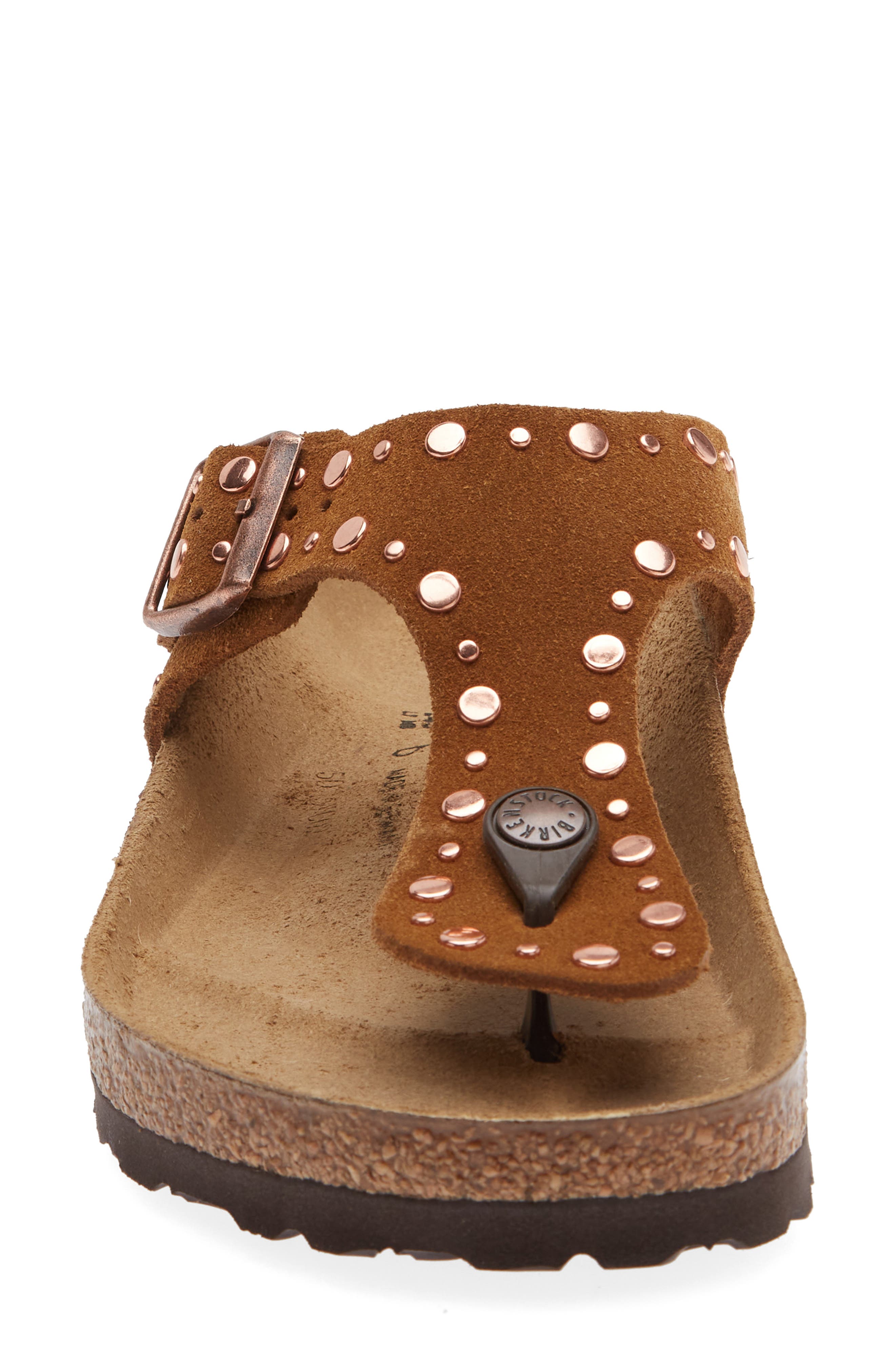 Birkenstock Gizeh Rivets Sandal, Alternate, color, Mink Suede