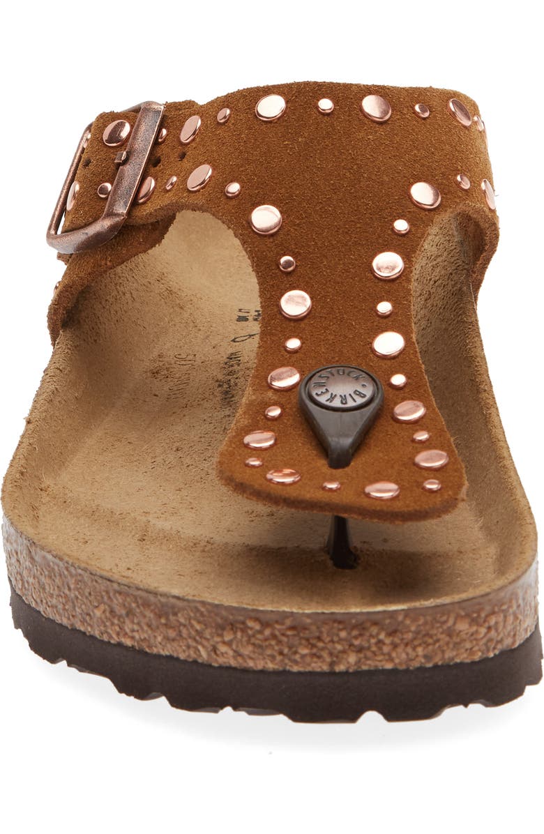 Birkenstock Gizeh Rivets Sandal, Alternate, color, Mink Suede