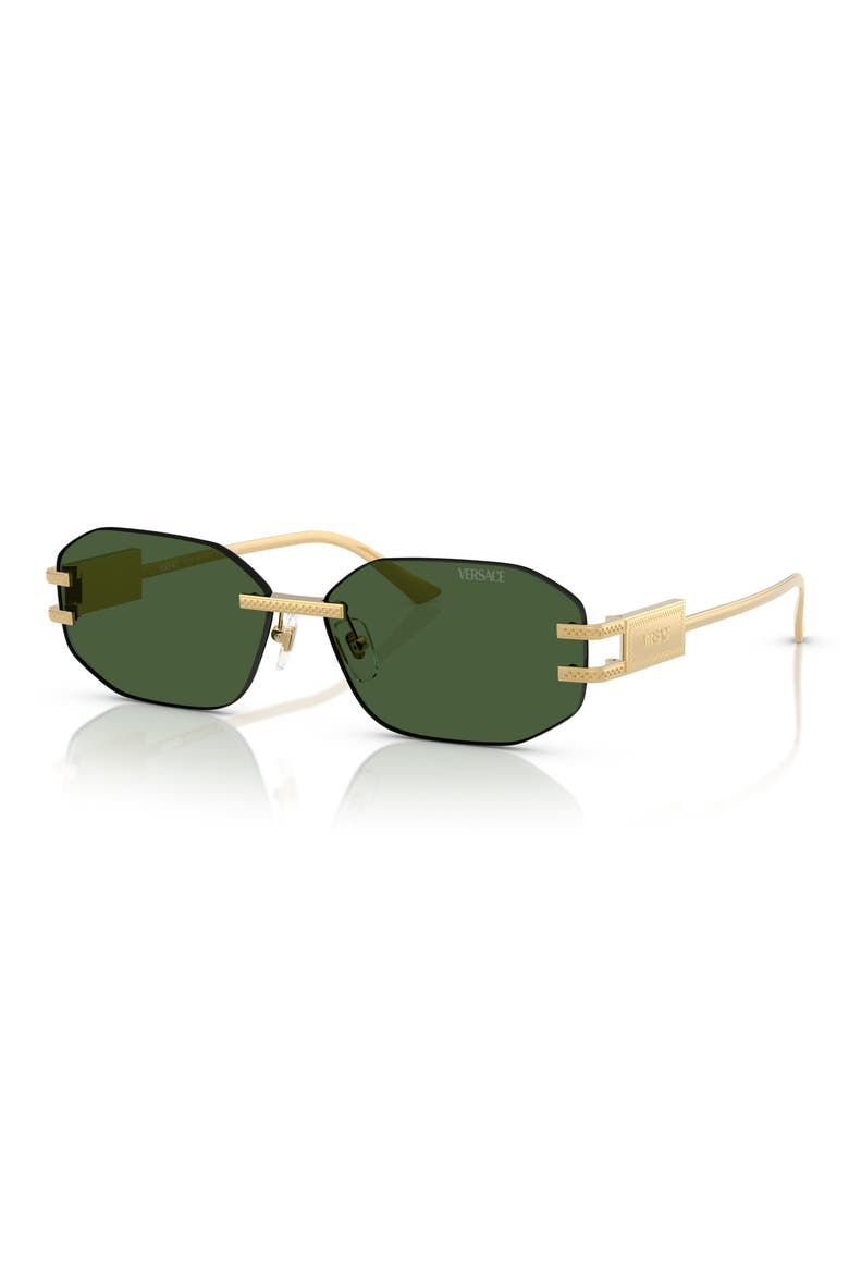 58mm Oval Sunglasses, Alternate, color, GOLD / DARK GREEN