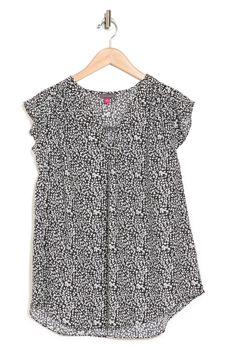 Vince Camuto V-Neck Flutter Sleeve Blouse, Alternate, color,