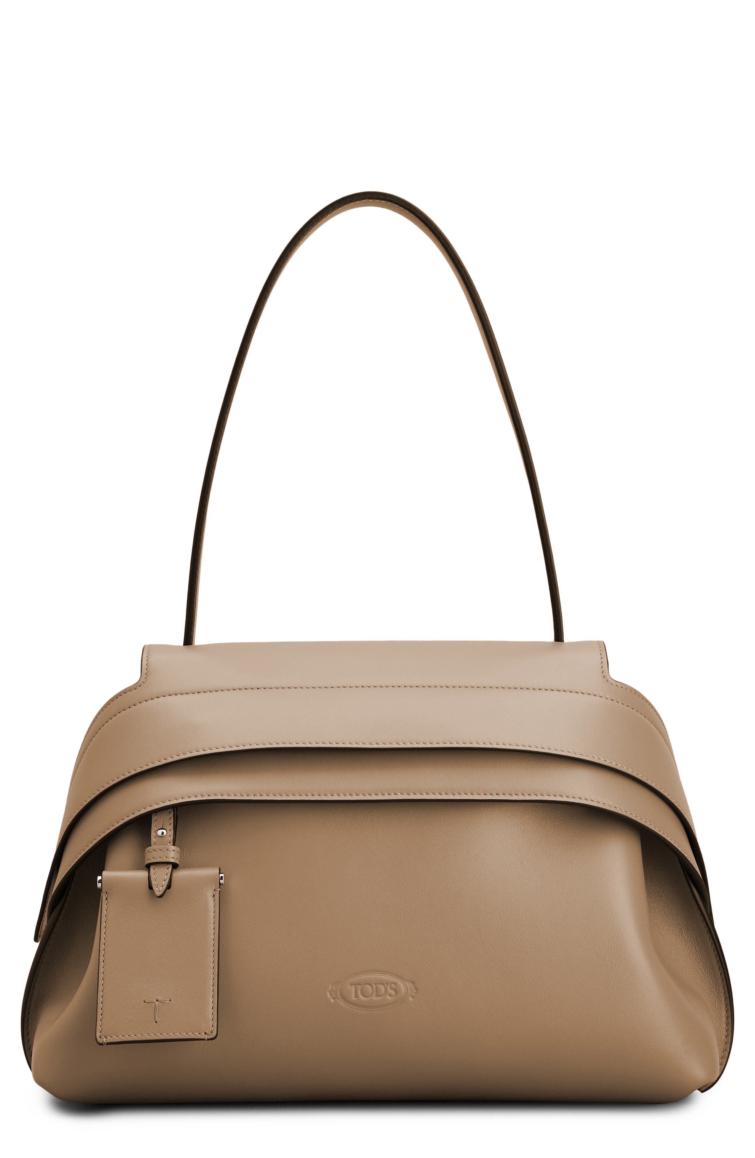 Tod's Small Wave Shoulder Bag, Main, color, Creta Chiaro