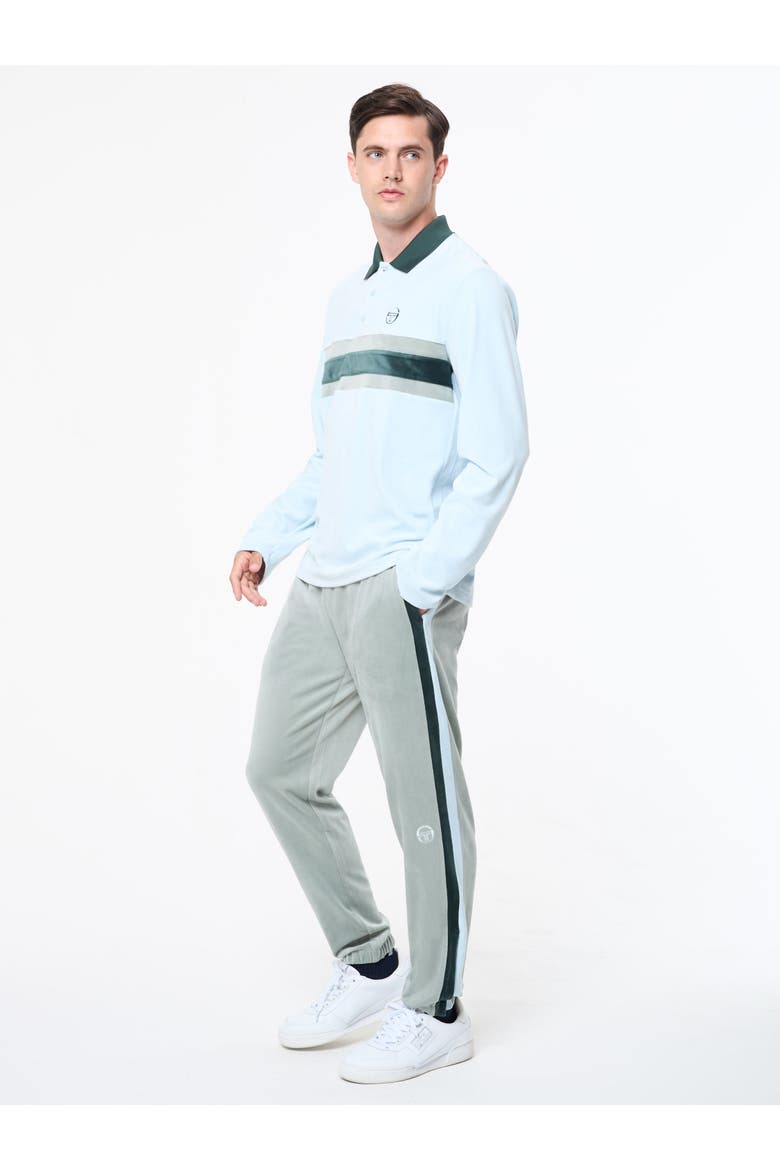 Banda Velour Polo, Alternate, color, BABY BLUE
