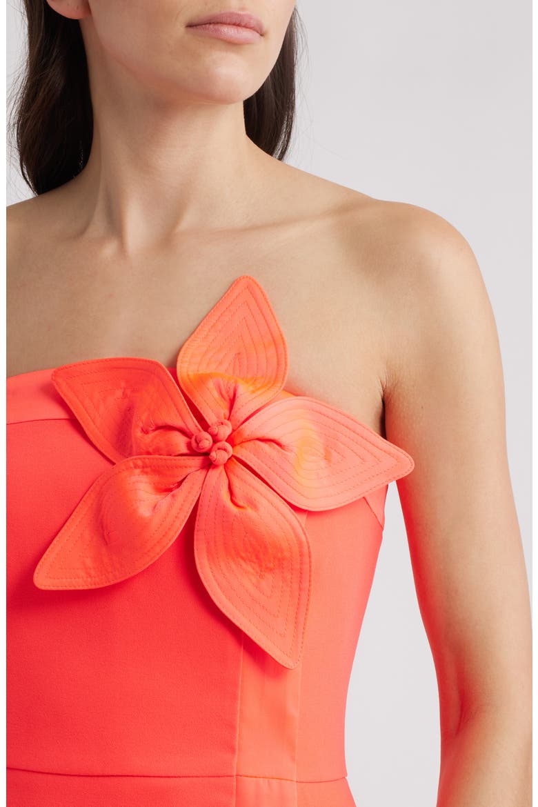 Anasophia Rosette Strapless Maxi Dress, Alternate, color, CANE CORAL