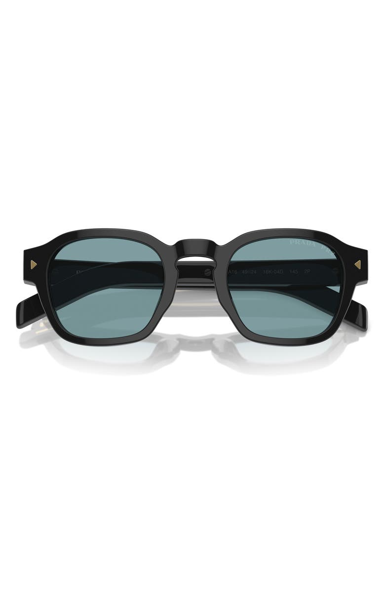 Prada 52mm Polarized Phantos Sunglasses, Alternate, color, Black