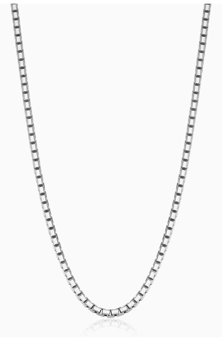 Oradina The Edge Box Link Chain in Sterling Silver, Main, color, Silver