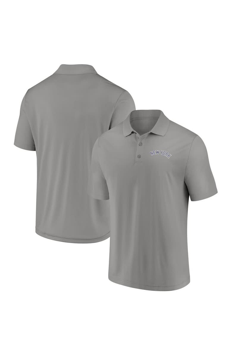 FANATICS Men's Fanatics  Gray New York Yankees Logo Polo, Main, color, 