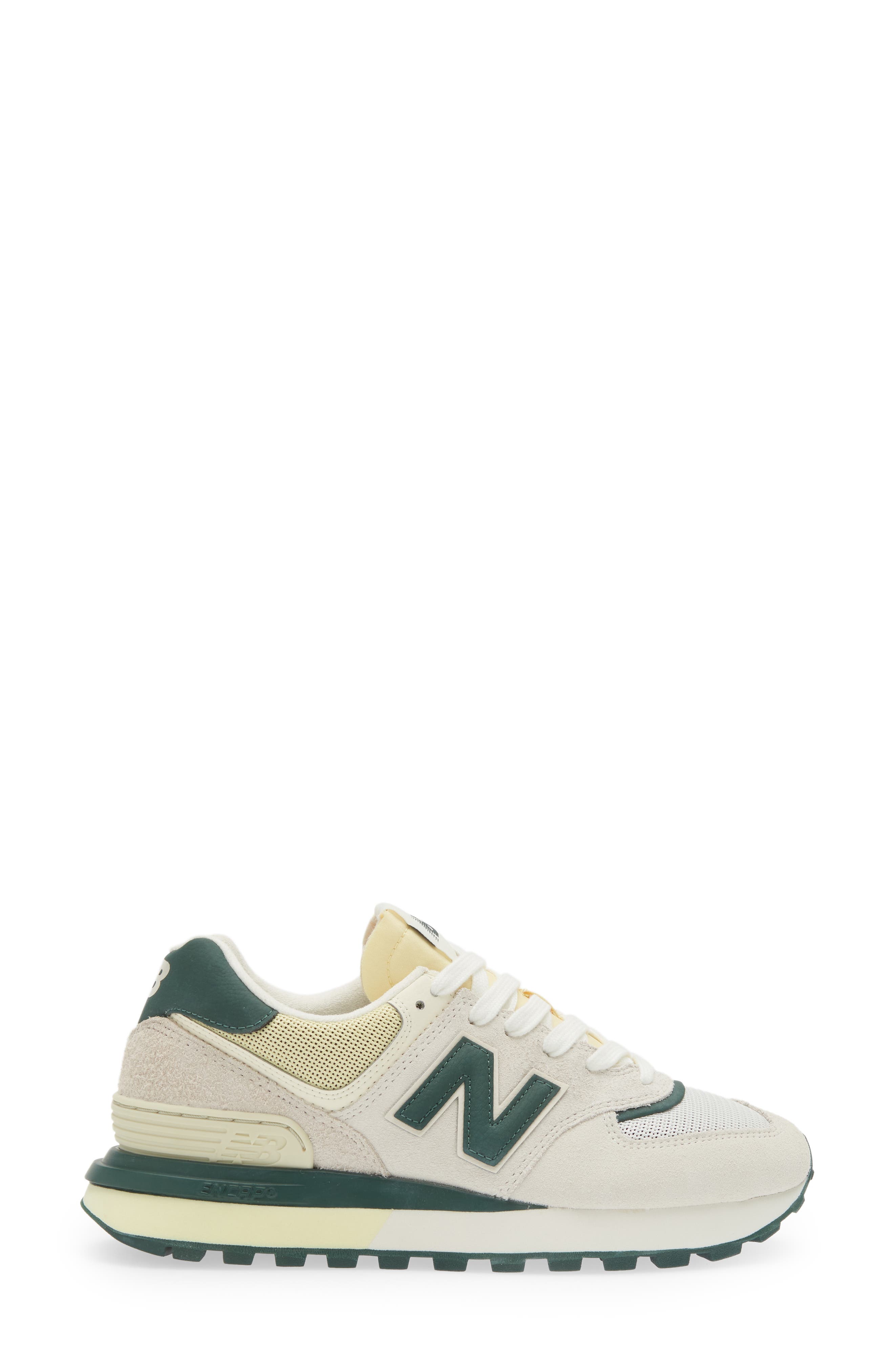 Gender Inclusive 574 Sneaker, Alternate, color, BRIGHT WHITE/ GREEN