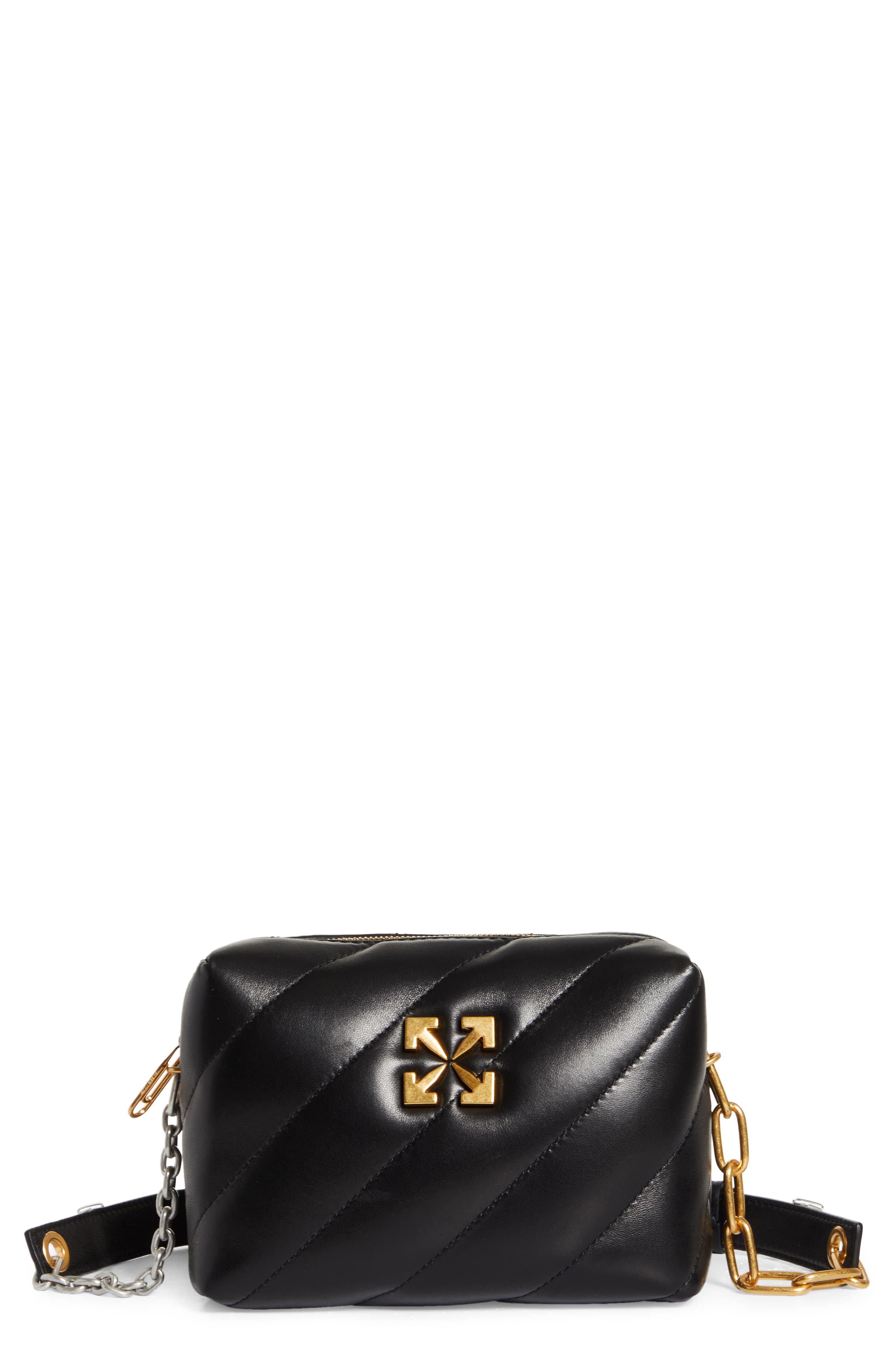 Off-White Jackhammer Quilted Leather Camera Bag, Main, color, 