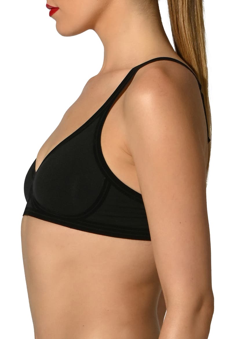 Contour Skin 3W Wireless Bra, Alternate, color, BLACK